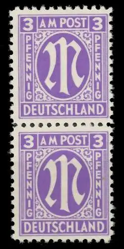 BIZONE AM-POST Nr 1z postfrisch SENKR PAAR 81EB0A