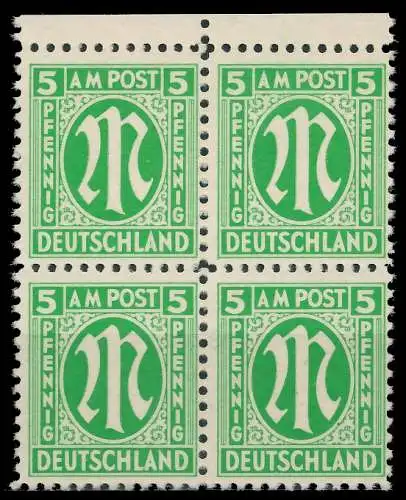 BIZONE AM-POST Nr 3z postfrisch VIERERBLOCK 81EA66