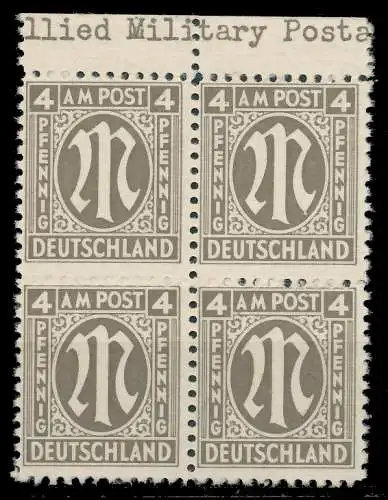 BIZONE AM-POST Nr 2z postfrisch VIERERBLOCK ORA 81EA6E