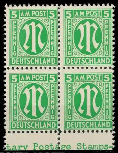 BIZONE AM-POST Nr 3z postfrisch VIERERBLOCK URA 81EA76