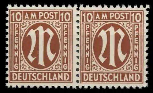 BIZONE AM-POST Nr 6z postfrisch WAAGR PAAR 81EA8A