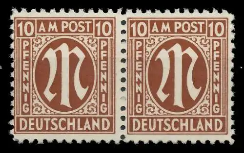 BIZONE AM-POST Nr 6z postfrisch WAAGR PAAR 81EA9A