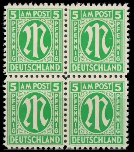 BIZONE AM-POST Nr 3z postfrisch VIERERBLOCK 81EAAE