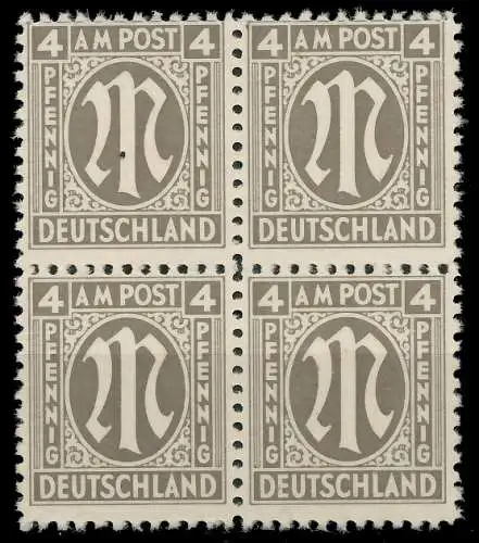 BIZONE AM-POST Nr 2z postfrisch VIERERBLOCK 81EB16