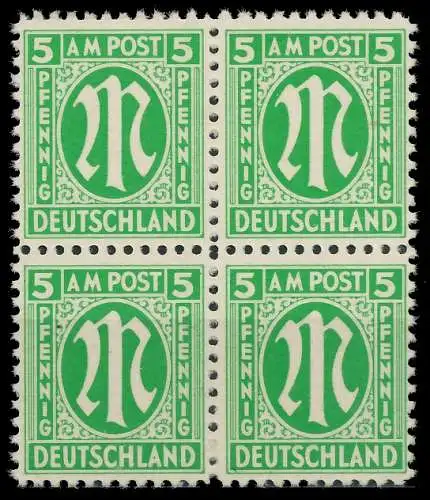 BIZONE AM-POST Nr 3z postfrisch VIERERBLOCK 81EAB2