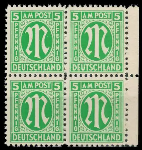BIZONE AM-POST Nr 3z postfrisch VIERERBLOCK 81EACE