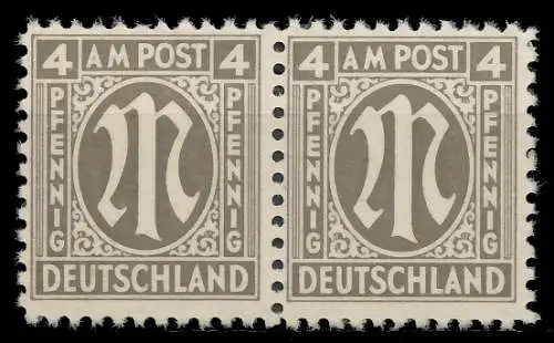 BIZONE AM-POST Nr 2z postfrisch WAAGR PAAR 81EAE6