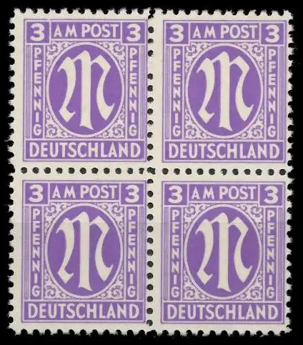 BIZONE AM-POST Nr 1z postfrisch VIERERBLOCK 820302