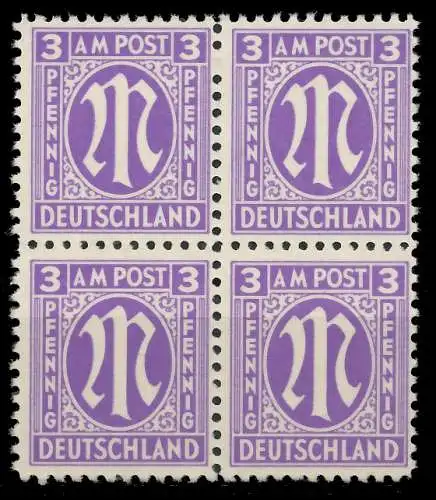 BIZONE AM-POST Nr 1z postfrisch VIERERBLOCK 82030A