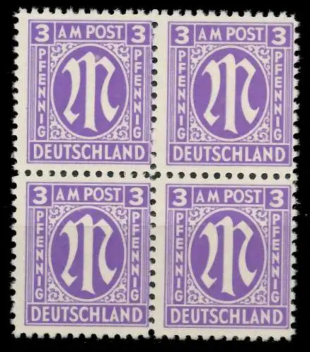 BIZONE AM-POST Nr 1z postfrisch VIERERBLOCK 82030E