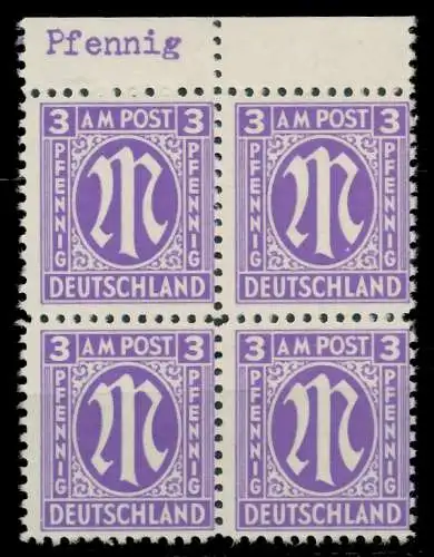 BIZONE AM-POST Nr 1z postfrisch VIERERBLOCK ORA 82031A