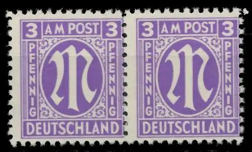 BIZONE AM-POST Nr 1z postfrisch WAAGR PAAR 820322