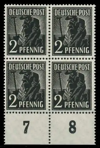 KONTROLLRAT ARBEITER Nr 943c postfrisch VIERERBLOCK URA 82056A