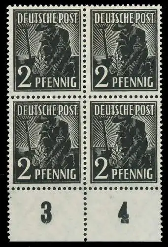 KONTROLLRAT ARBEITER Nr 943c postfrisch VIERERBLOCK URA 8205D2