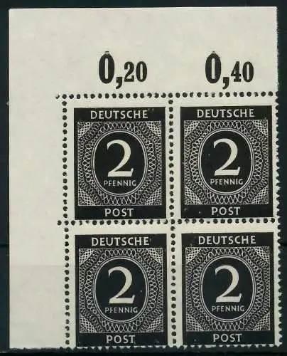 KONTROLLRAT ZIFFERN Nr 912a P OR ndgz postfrisch VIERER 82076A