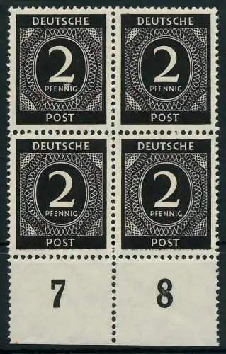 KONTROLLRAT ZIFFERN Nr 912a postfrisch VIERERBLOCK URA 820776