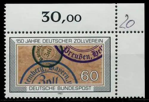 BRD 1983 Nr 1195 postfrisch ECKE-ORE 8227F6