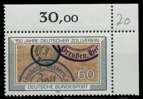 BRD 1983 Nr 1195 postfrisch ECKE-ORE 822806