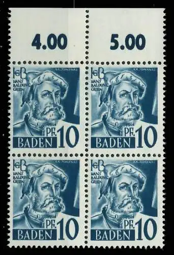 FZ BADEN 1. AUSGABE SPEZIALISIERT Nr 3yvI postfrisch VI 8241F6