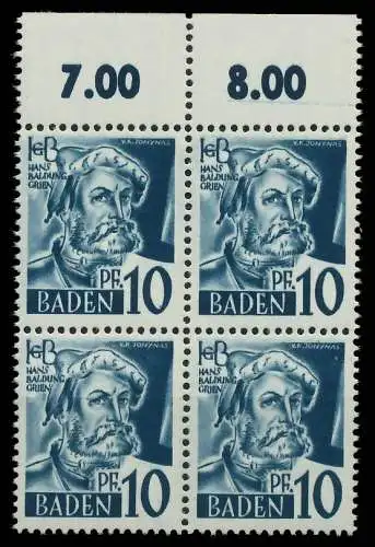 FZ BADEN 1. AUSGABE SPEZIALISIERT Nr 3yvI postfrisch VI 824202