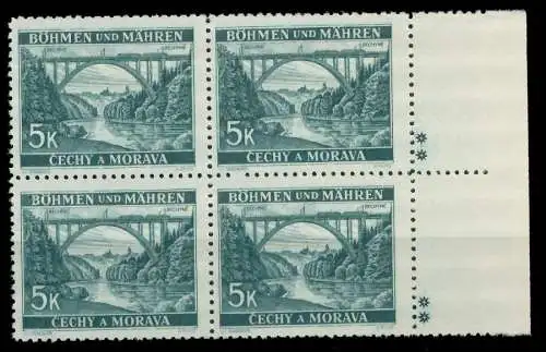BÖHMEN MÄHREN 1939-1940 Nr 57bPlSt2R postfrisch VIERERB 826986