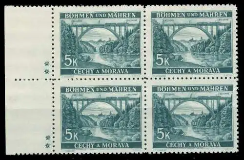 BÖHMEN MÄHREN 1939-1940 Nr 57bPlSt2L postfrisch VIERERB 826992