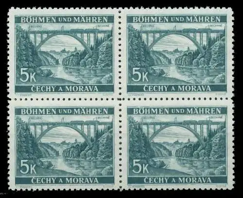 BÖHMEN MÄHREN 1939-1940 Nr 57b postfrisch VIERERBLOCK 8269C2