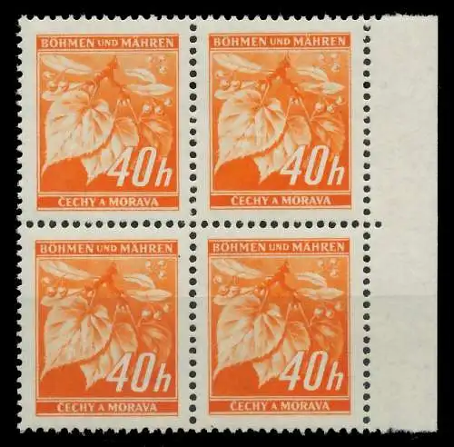 BÖHMEN MÄHREN 1939-1940 Nr 38 postfrisch VIERERBLOCK SR 826A02