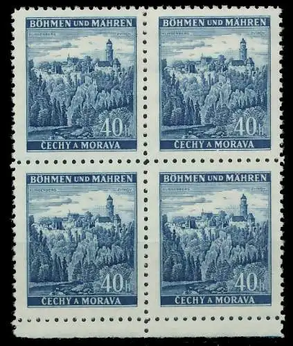 BÖHMEN MÄHREN 1939-1940 Nr 25 postfrisch VIERERBLOCK UR 8282F2