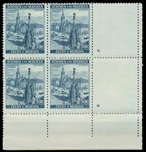 BÖHMEN MÄHREN 1939-1940 Nr 32LW PlSt1R postfrisch VIERE 82831E