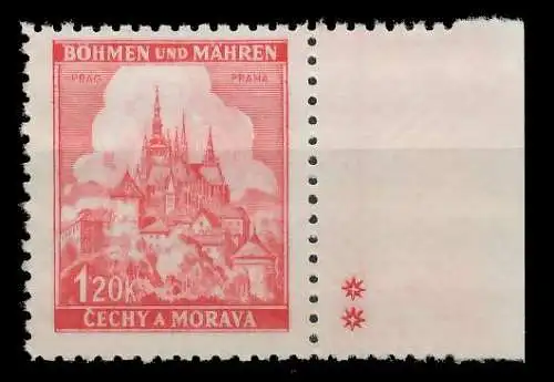 BÖHMEN MÄHREN 1941 Nr 68bPlSt2R postfrisch 8284FE