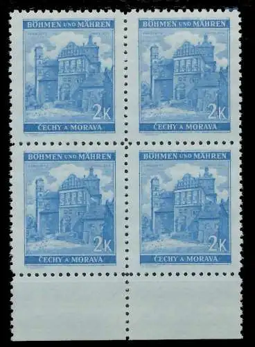 BÖHMEN MÄHREN 1941 Nr 70b postfrisch VIERERBLOCK URA 82857E