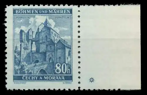 BÖHMEN MÄHREN 1939-1940 Nr 40PlSt1R postfrisch 8286A6