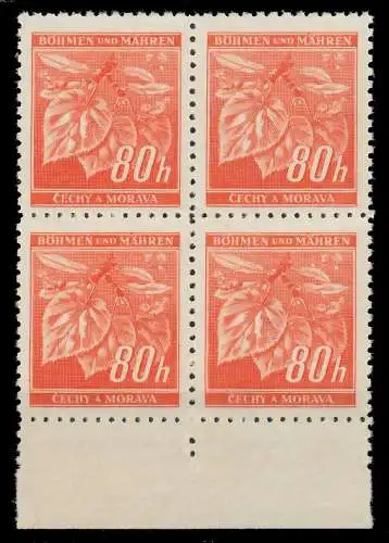 BÖHMEN MÄHREN 1941 Nr 66a postfrisch VIERERBLOCK URA 8286F6