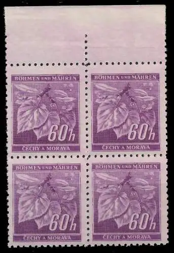 BÖHMEN MÄHREN 1941 Nr 65a postfrisch VIERERBLOCK ORA 82875A