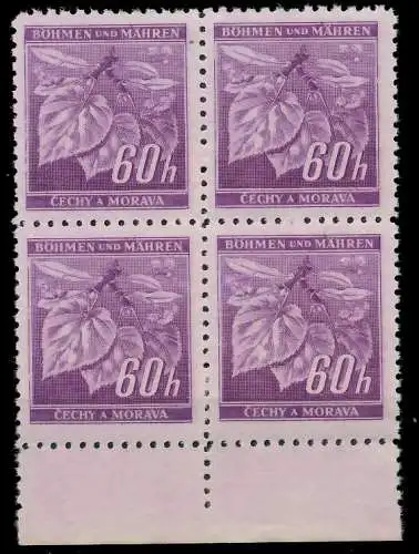 BÖHMEN MÄHREN 1941 Nr 65a postfrisch VIERERBLOCK URA 828766