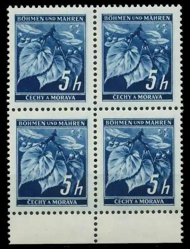 BÖHMEN MÄHREN 1939-1940 Nr 20 postfrisch VIERERBLOCK UR 8287B2