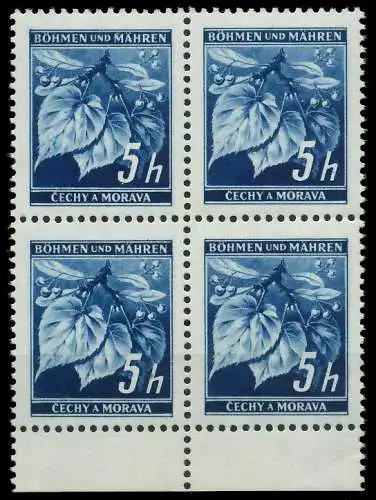 BÖHMEN MÄHREN 1939-1940 Nr 20 postfrisch VIERERBLOCK UR 8287D2