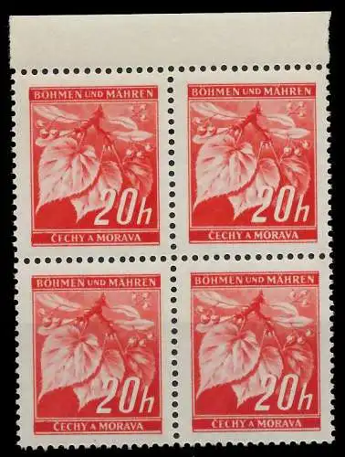 BÖHMEN MÄHREN 1939-1940 Nr 22 postfrisch VIERERBLOCK OR 82880E