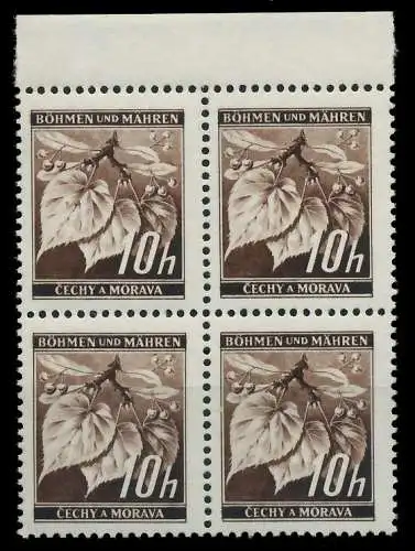 BÖHMEN MÄHREN 1939-1940 Nr 21 postfrisch VIERERBLOCK OR 82881A