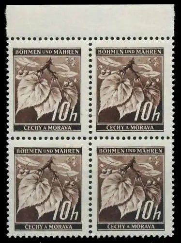 BÖHMEN MÄHREN 1939-1940 Nr 21 postfrisch VIERERBLOCK OR 828826