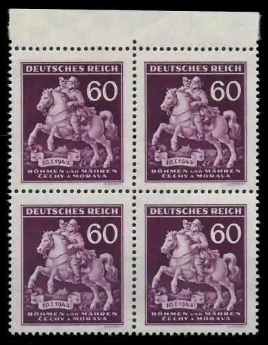 BÖHMEN MÄHREN 1943 Nr 113 postfrisch VIERERBLOCK ORA 82AC46