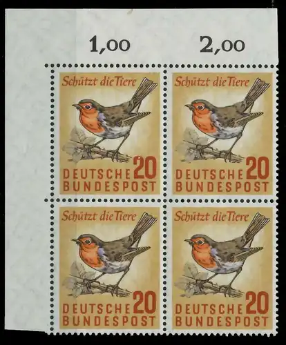 BRD 1957 Nr 275 postfrisch VIERERBLOCK ECKE-OLI 82F0AA