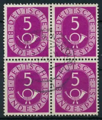 BRD DS POSTHORN Nr 125 gestempelt VIERERBLOCK 82F0E6