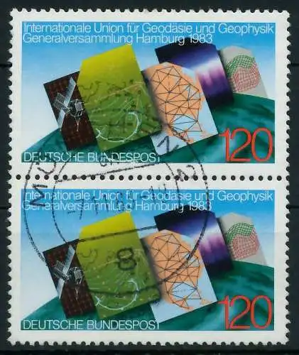 BRD 1983 Nr 1187 zentrisch gestempelt SENKR PAAR 8307FE