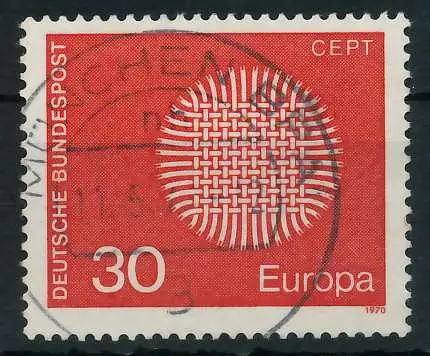 BRD BUND 1970 Nr 621 zentrisch gestempelt 832BDA