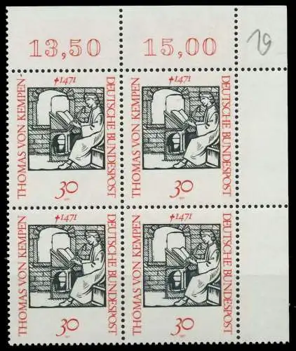 BRD 1971 Nr 674 postfrisch VIERERBLOCK ECKE-ORE 83698A