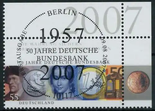 BRD 2007 Nr 2618 ESST zentrisch gestempelt ECKE-ORE 8462EE