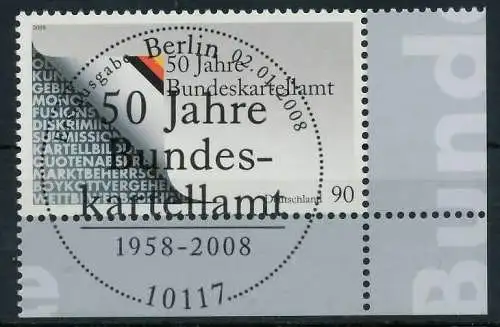 BRD 2008 Nr 2641 ESST zentrisch gestempelt ECKE-URE 84638A