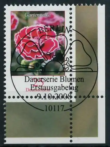 BRD DS BLUMEN Nr 2694 ESST zentrisch gestempelt ECKE-URE 84876A